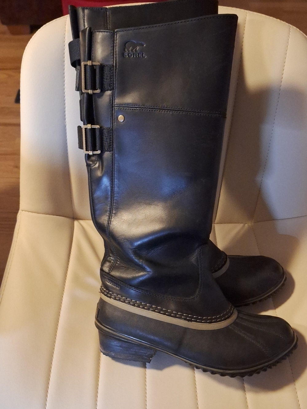 Sorel Men's Black Tall Leather Rain & Snow Boots